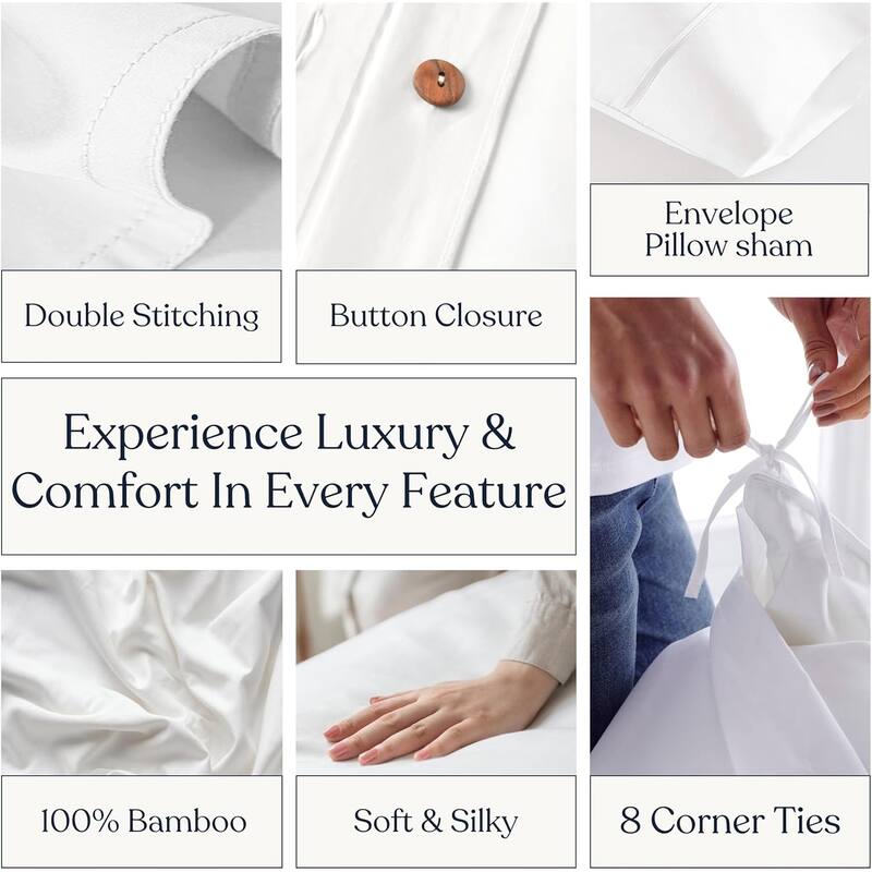 Delara Viscose derived from Bamboo Sheet Set & Duvet Cover Set Bundle, Luxury Bedding Set for Hot Sleepers