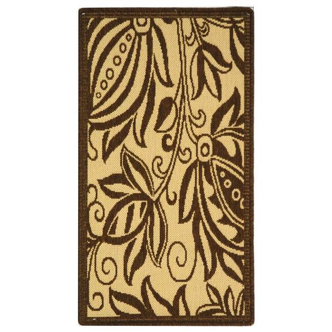 SAFAVIEH Courtyard Nasima Indoor/ Outdoor Patio Backyard Rug - 2' x 3'7" - Natural/Brown