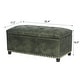 preview thumbnail 25 of 53, Adeco 35" Storage Ottoman Tufted Faux-Leather Lifted Top Bench