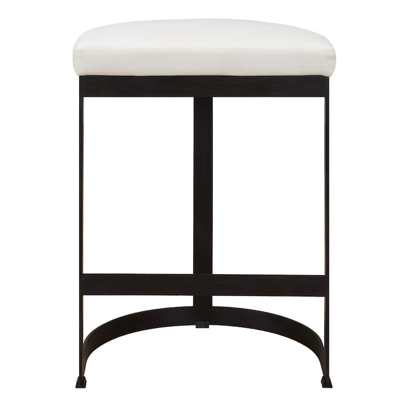 Uttermost Ivanna White Counter Stool - 14.5"D x 18"W x 26"H