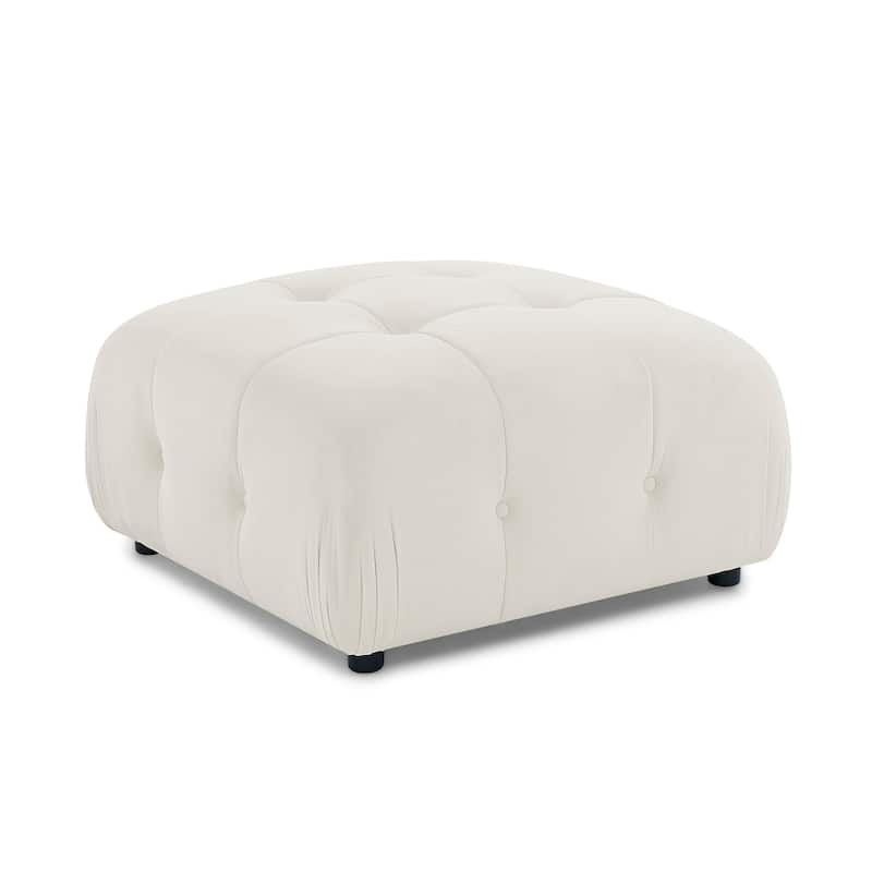 93" Velvet Modular Sectional Sofa with Button Tufted Design, Reversible Ottoman and DIY Combination