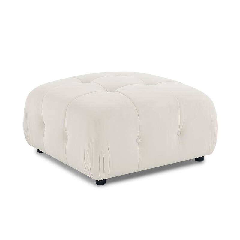 93" Velvet Modular Sectional Sofa with Button Tufting & Ottoman