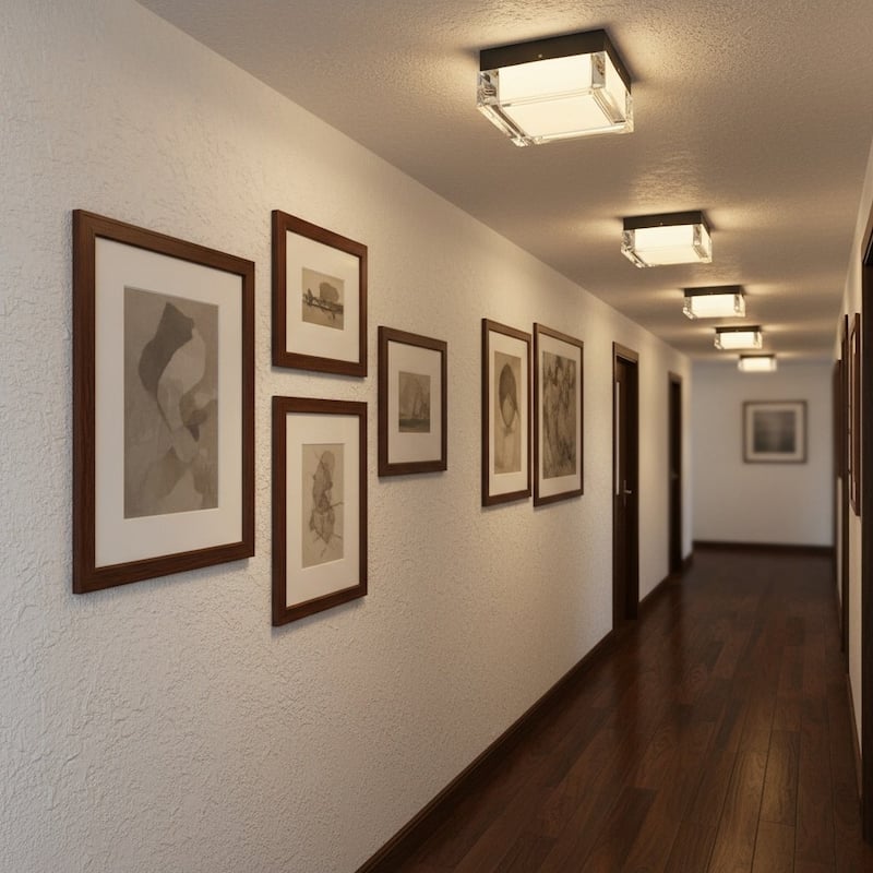 8 Inch Square LED Flush Mount Light Acrylic Diffuser 1500 Lumens Dimmable