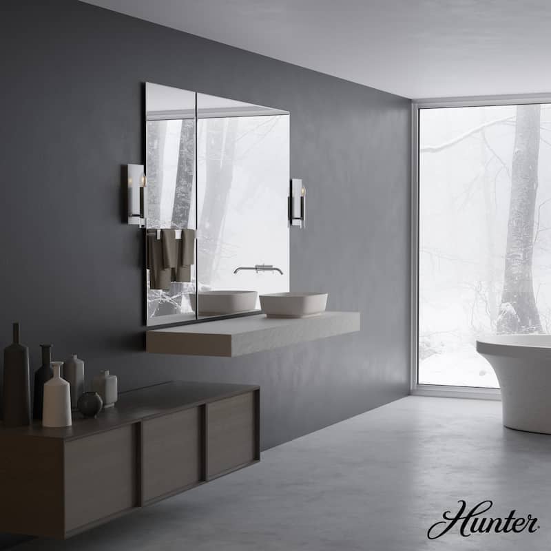 Hunter Sunjai 1-Light Wall Sconce - Candle, Contemporary, Damp Rated!