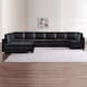 Option 9 Seater Sectional With 2 Ottoman,Black