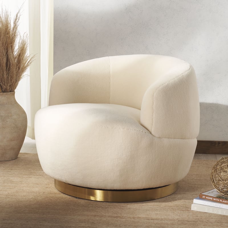 SAFAVIEH Couture Hatsue Swivel Chair - 33Wx35Dx28H