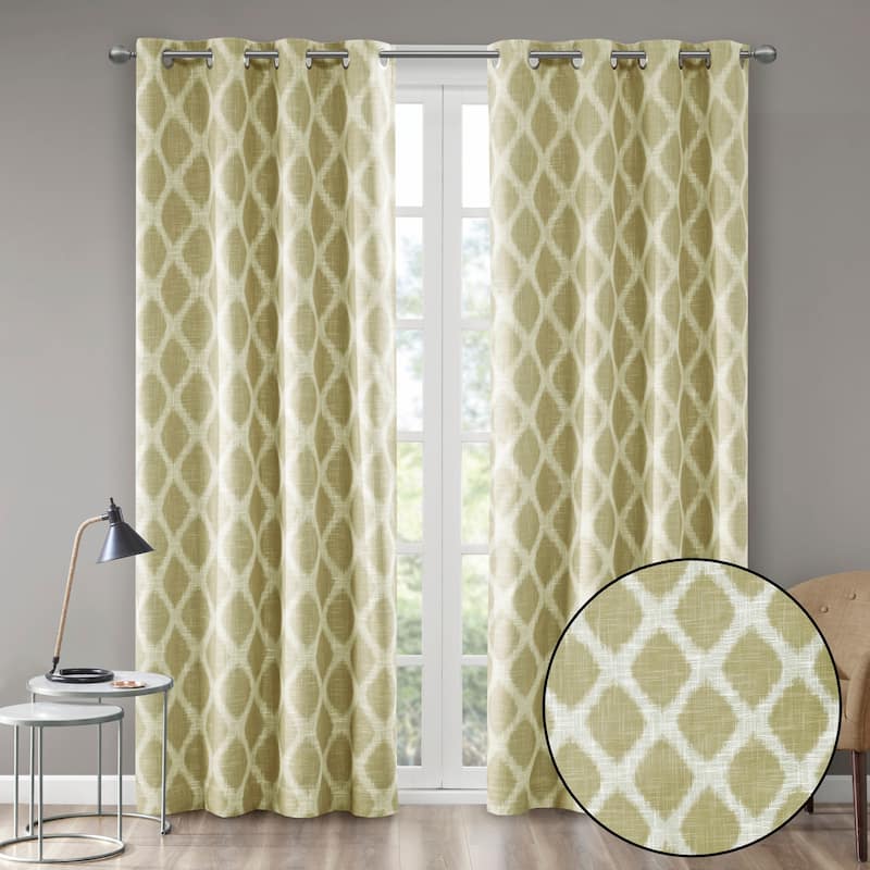 SunSmart Kagen Printed Ikat Blackout Curtain Panel