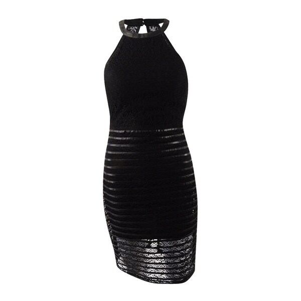 guess black leather dress
