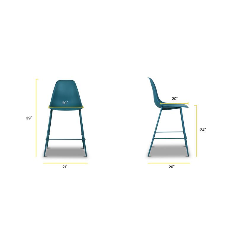 Poly & Bark Isla Counter Stool (Set of 3) - 25" Seat Height