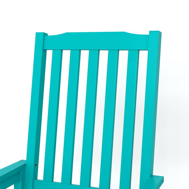 Acacia Wood Outdoor Rocking Chair, Traditional Porch Outdoor Rocker Chairs with Slatted - 43" H