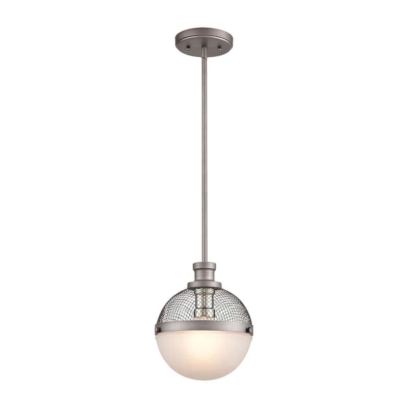 Elk Home Calabria Weathered Zinc Glass 1 Light Pendant