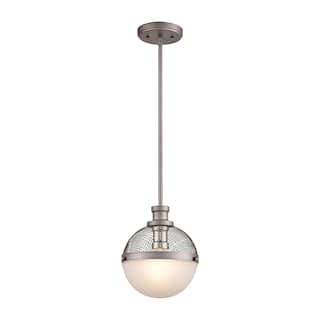 Elk Home Calabria Weathered Zinc Glass 1 Light Pendant