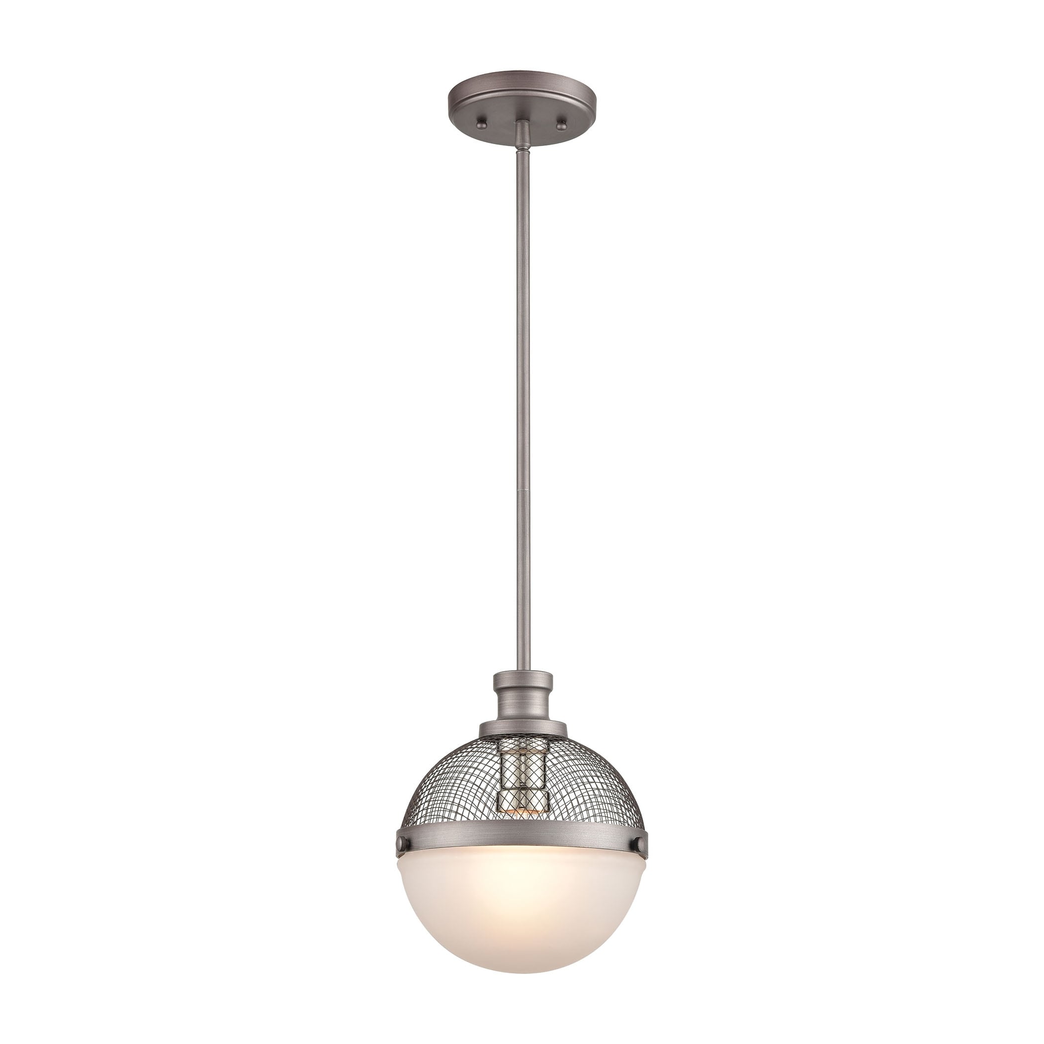 Elk Home Calabria Weathered Zinc Glass 1 Light Pendant
