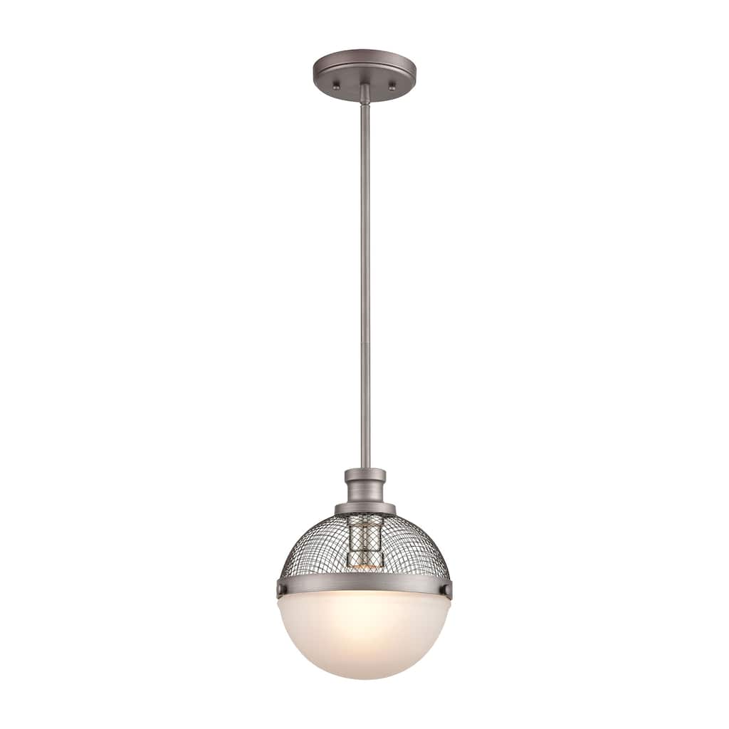 Elk Home Calabria Weathered Zinc Glass 1 Light Pendant