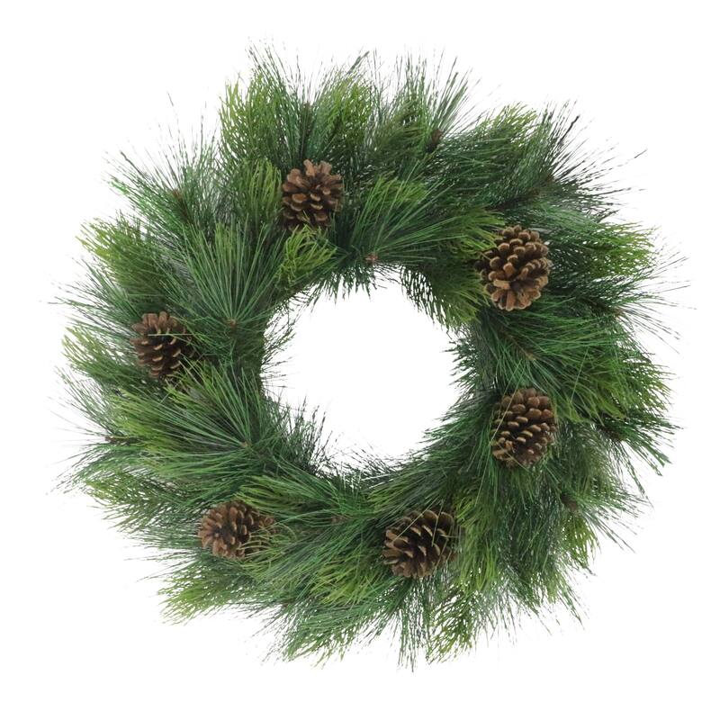 Pine Needle with Pine Cones Artificial Christmas Wreath - 24" - Unlit