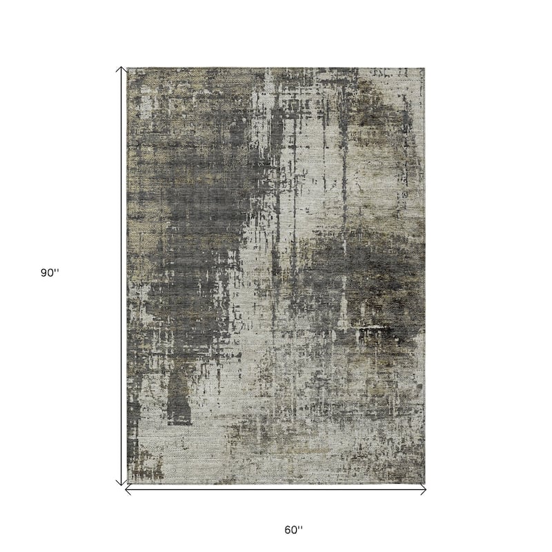 HomeRoots Abstract Transitional Rectangle Outdoor Rug
