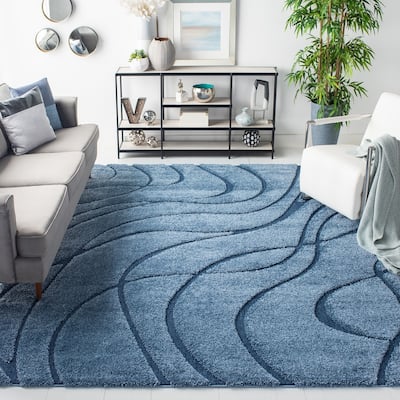 SAFAVIEH Florida Shag Sigtraud Abstract Waves 1.2-inch Thick Rug