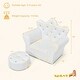 preview thumbnail 2 of 8, Children Upholstered Princess Sofa with Ottoman and Diamond Decoration for Boys and Girls-White - 23" x 16" x 19" (L x W x H)