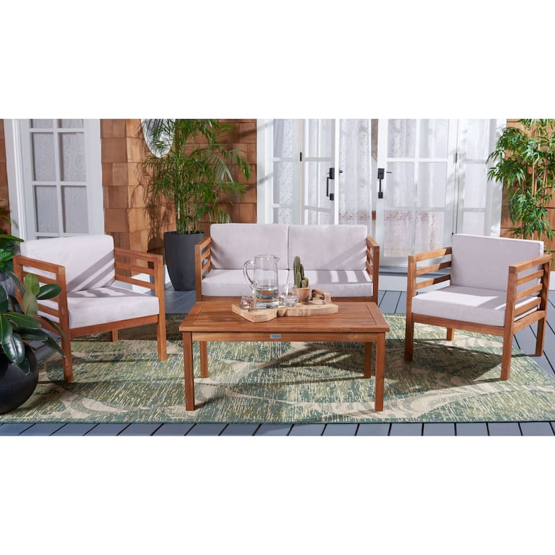 SAFAVIEH Outdoor Samira 4-Piece Outdoor Set - 26W x 26D x 49H