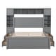 preview thumbnail 25 of 46, Versatility Queen Size Platform Bed with All-in-One Cabinet, Wooden BedFrame w/ Sockets, Shelf & 4 Drawers for Kids/Teens/Adults