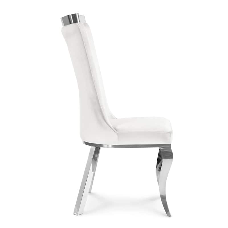 Furniture of America Thaddeus Glam Velvet High Back Side Chair (Set of 2)
