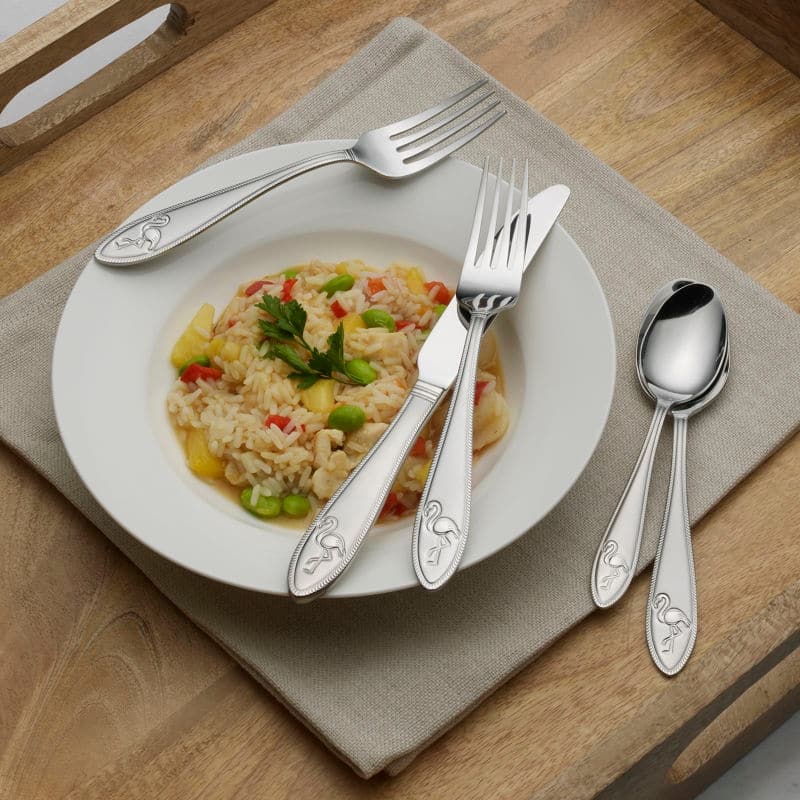 Towle Everyday Flamingo 20 Piece Stainless Steel Flatware Set