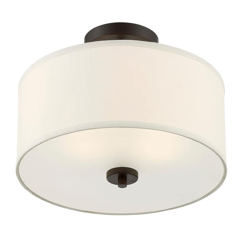 Bellevue 2 Light 13" Wide Semi-Flush Drum Ceiling Fixture