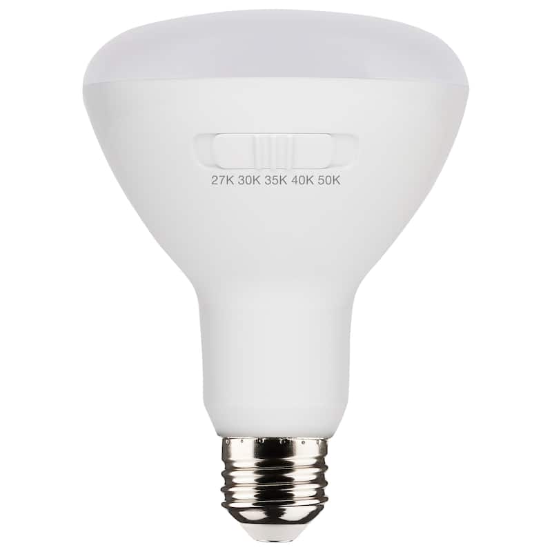 8.5W BR30 LED Medium Base CCT Selectable White Finish 90 CRI 120V 6 Pack - White