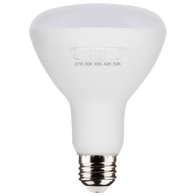 8.5W BR30 LED Medium Base CCT Selectable White Finish 90 CRI 120V 6 Pack