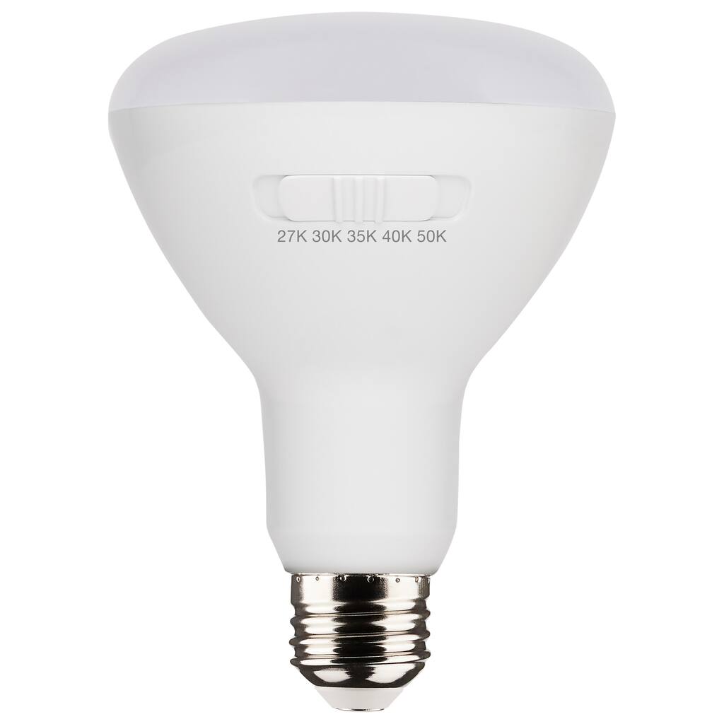 8.5W BR30 LED Medium Base CCT Selectable White Finish 90 CRI 120V