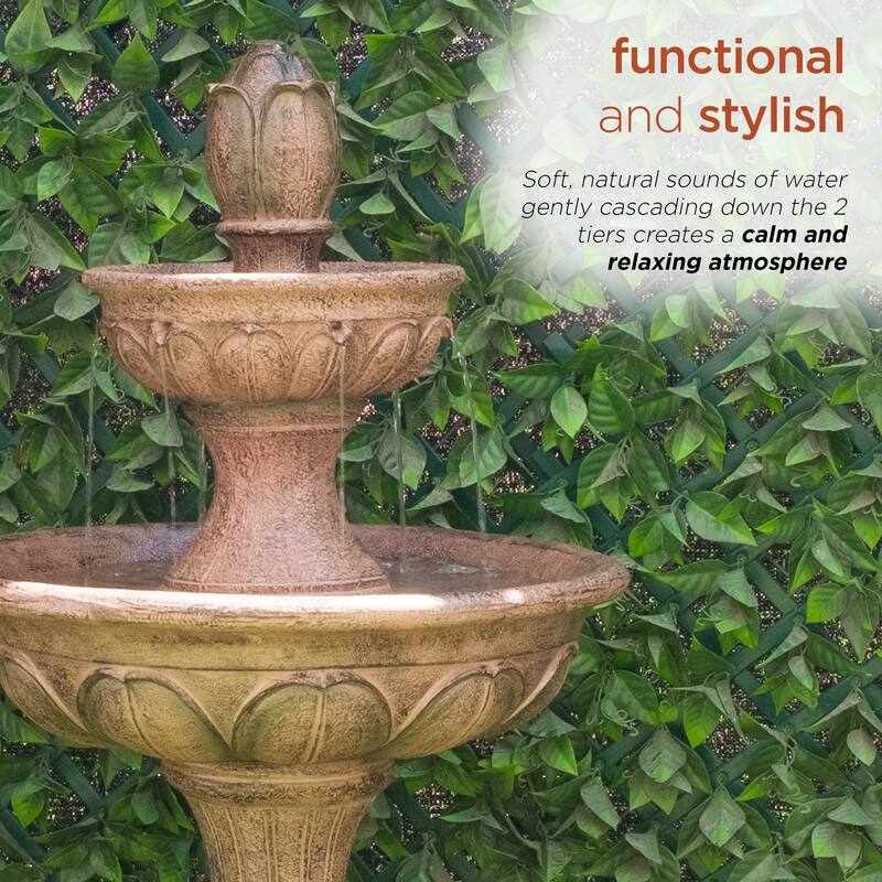 Solar Gray Tiered Tulip Fountain