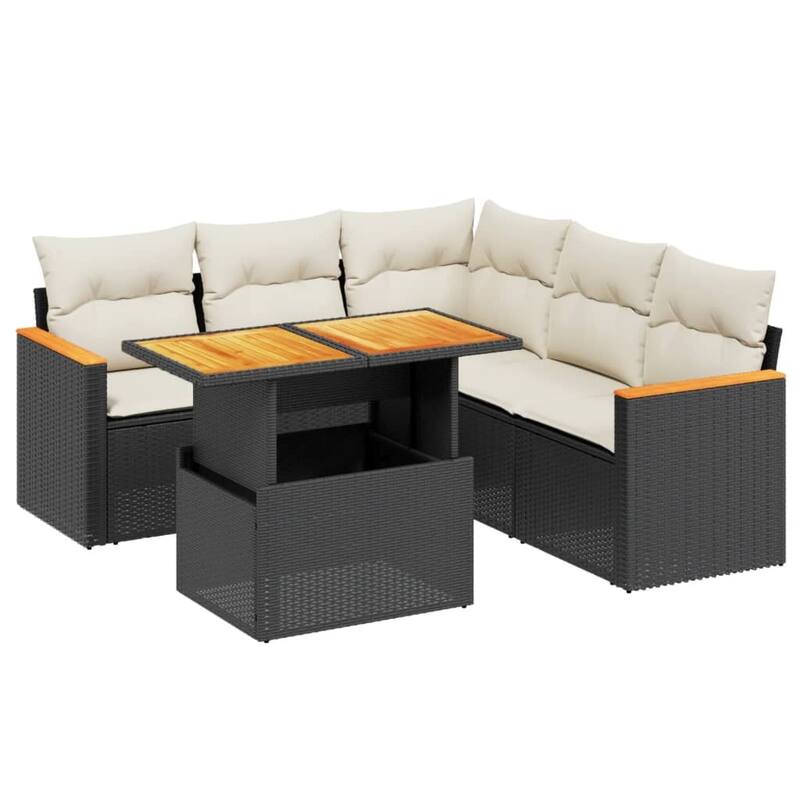 6-Piece Modular Garden Sofa Set - 21.7 x 39.4 x 28.7 in
