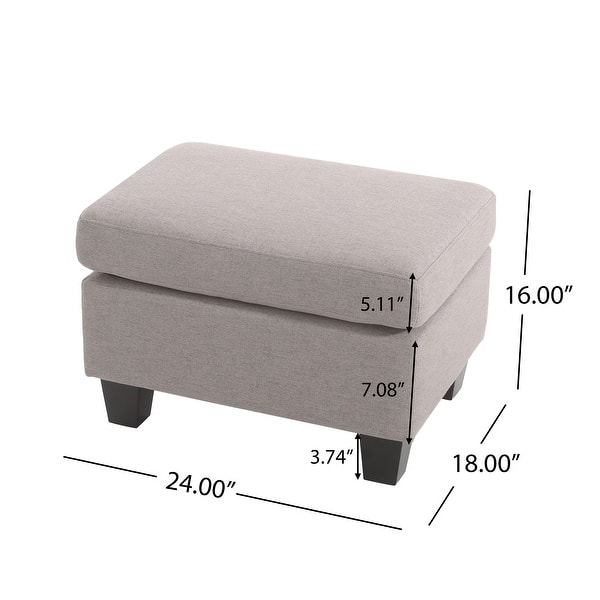 dimension image slide 2 of 5, Rosella Fabric Ottoman by Christopher Knight Home