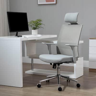 Vinsetto High Back Office Chair, Swivel Task Chair with Lumbar Back Support, Breathable Mesh, and Adjustable Height, Headrest