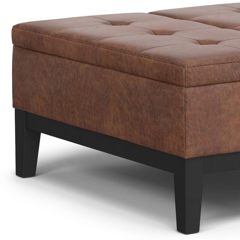 WYNDENHALL Lancaster 36 inch Wide Contemporary Square Storage Ottoman