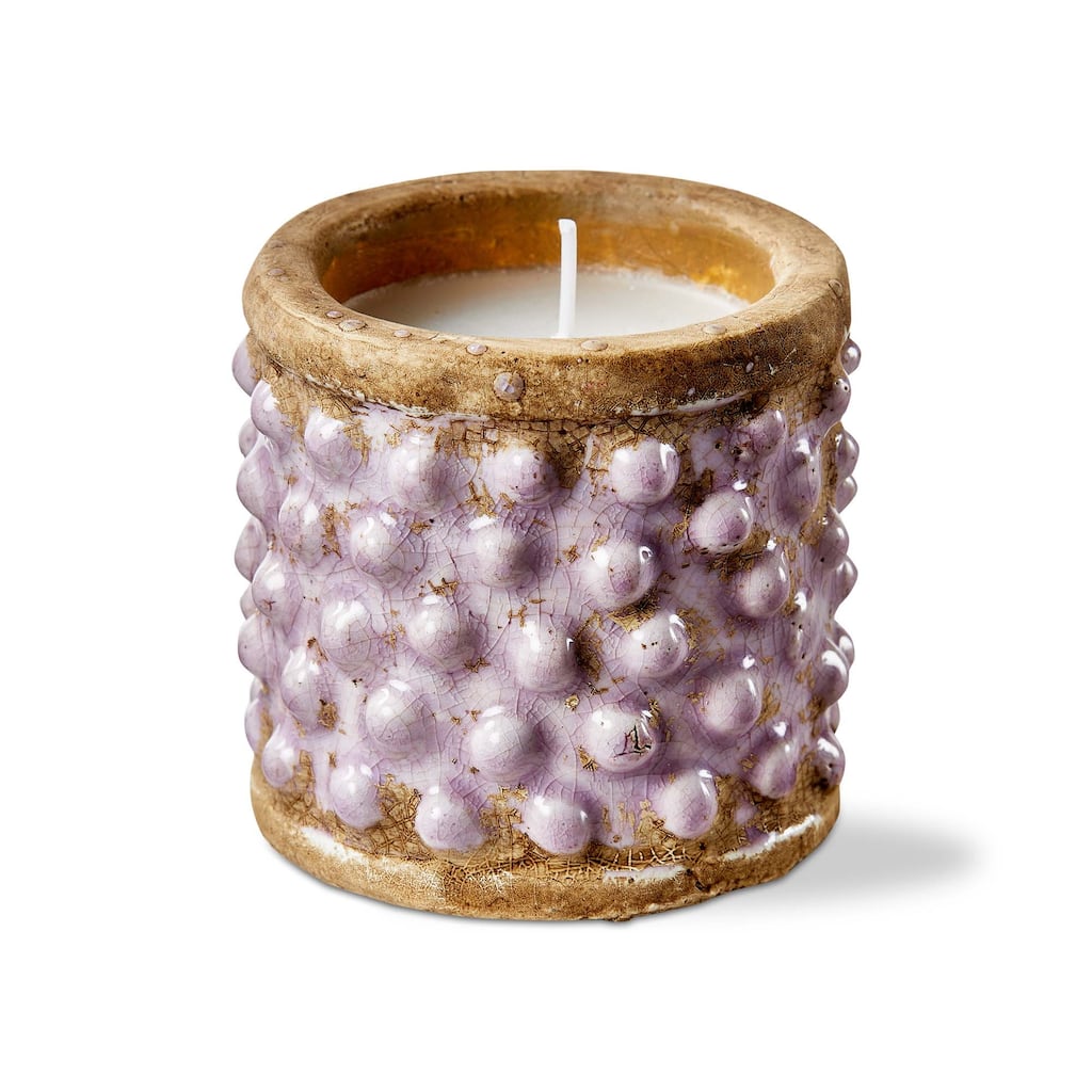 Hobnail Lavender Citronella Candle - 12hr Burn Time, Spring/Summer Jar Candle, 3.15" x 3.15" x 3.15"
