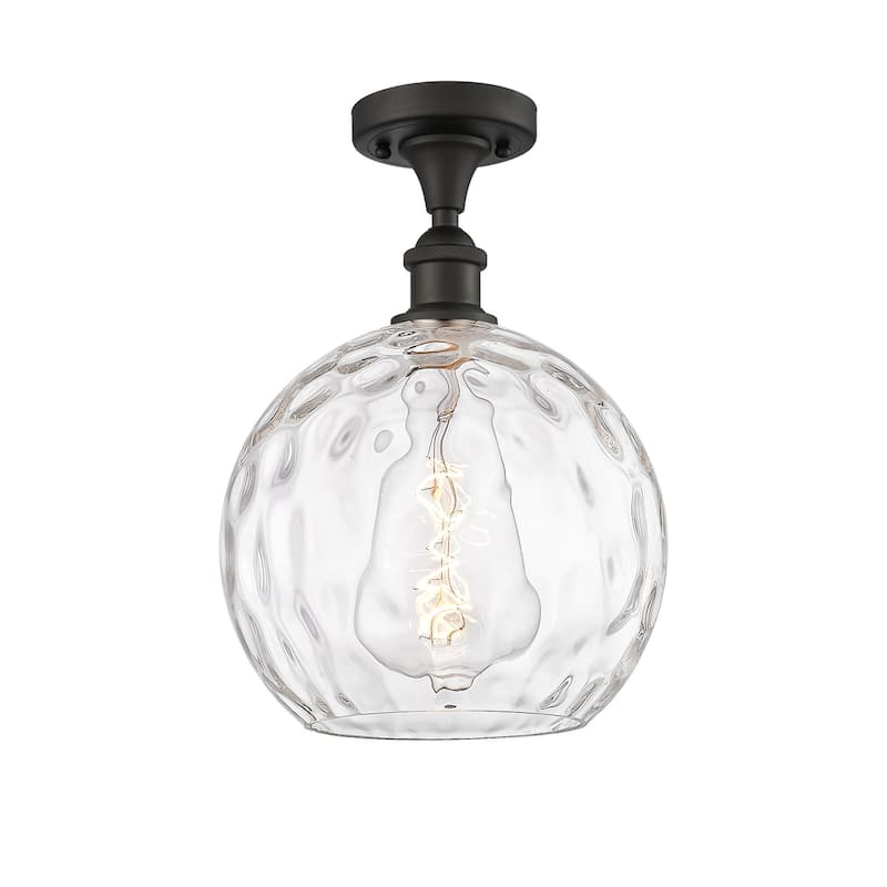 Innovations Lighting 516-1C-15-10 Athens Semi-Flush Athens 10" Wide - Oil Rubbed Bronze / Clear Water Glass