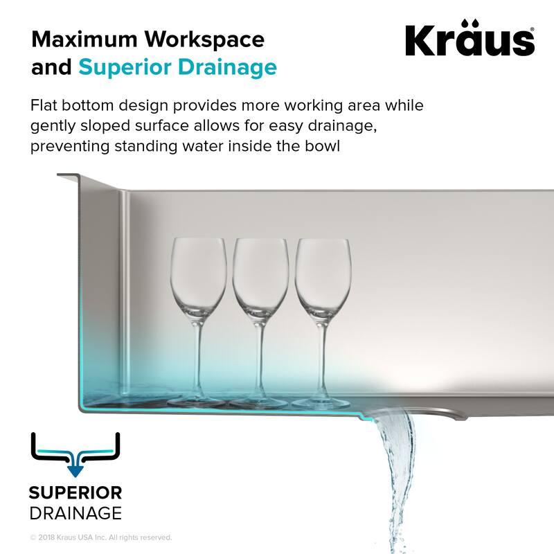 Kraus Standart PRO 30" Undermount Single Basin Stainless Steel Kitchen