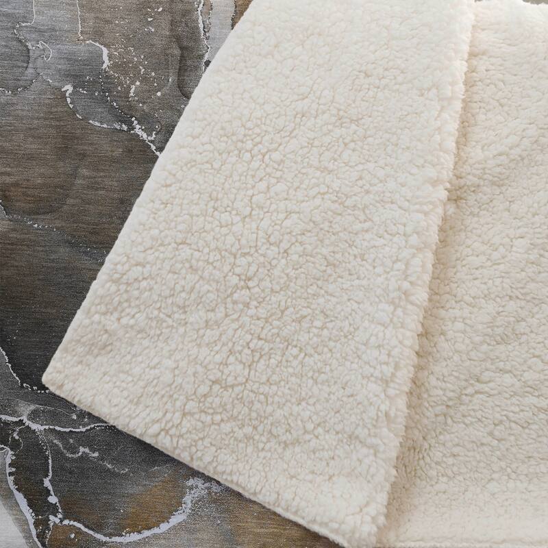 Premium Machine Washable Abstract Contemporary Sherpa Throw Blanket