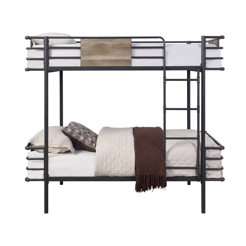 Curry Gunmetal Twin over Twin Bunk Bed