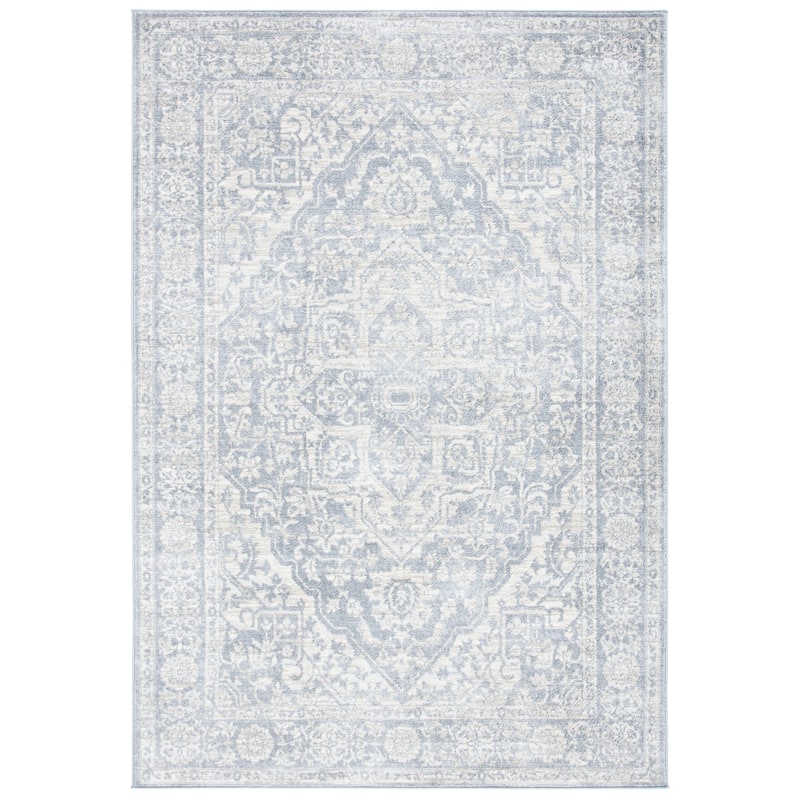 SAFAVIEH Brentwood Þordis Oriental Medallion Rug - 8' Square - Light Grey/Ivory
