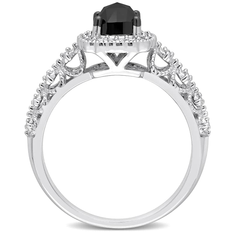 Miadora 1 1/8ct TDW Cushion-cut Diamond Vintage Halo Engagement Ring in 14k White Gold
