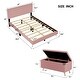 preview thumbnail 11 of 20, Queen Pink Corduroy Bed with Storage Ottoman