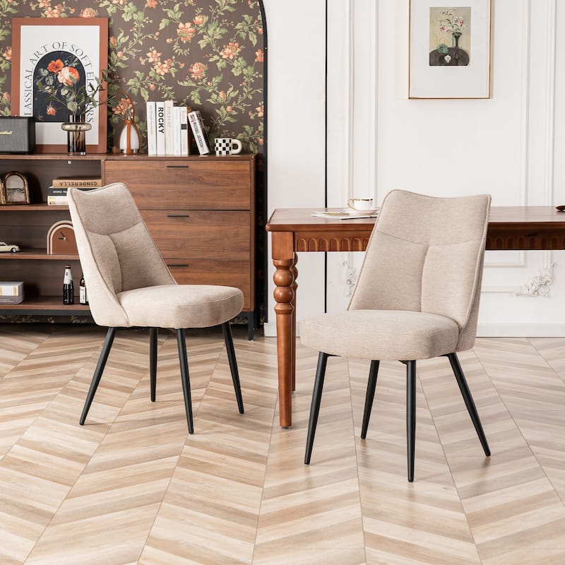 Modern Upholstered Fabric Kitchen & Dining Room Chairs Set of 2