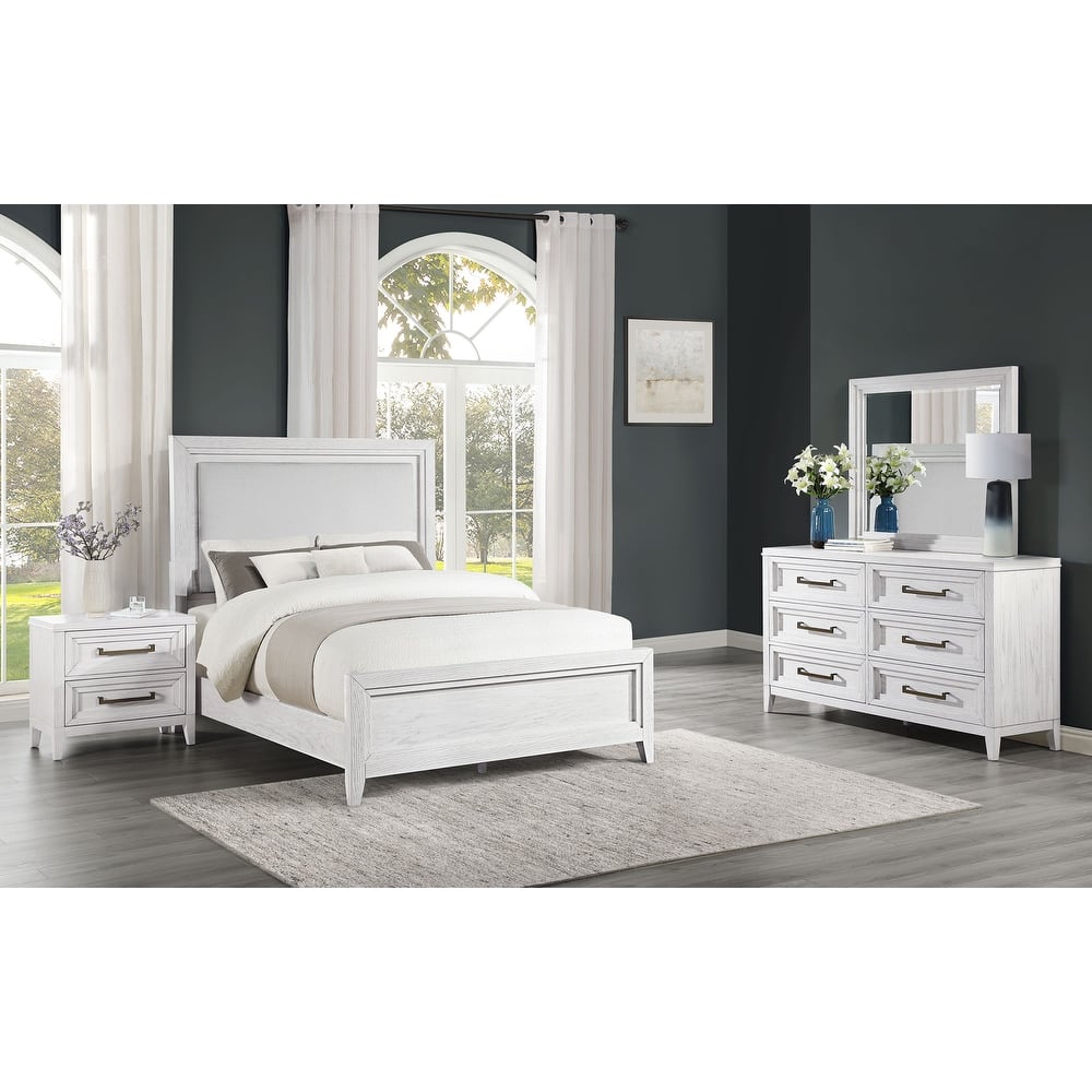 Marielle 4-piece Bedroom Set Distressed White