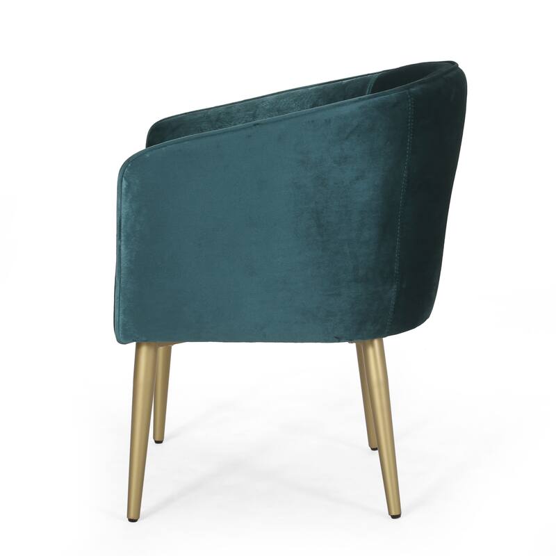 Modern Velvet Dining Chair with Iron Legs, Cushions and Backrest for Dining Room Kitchen Bedroom Living Room