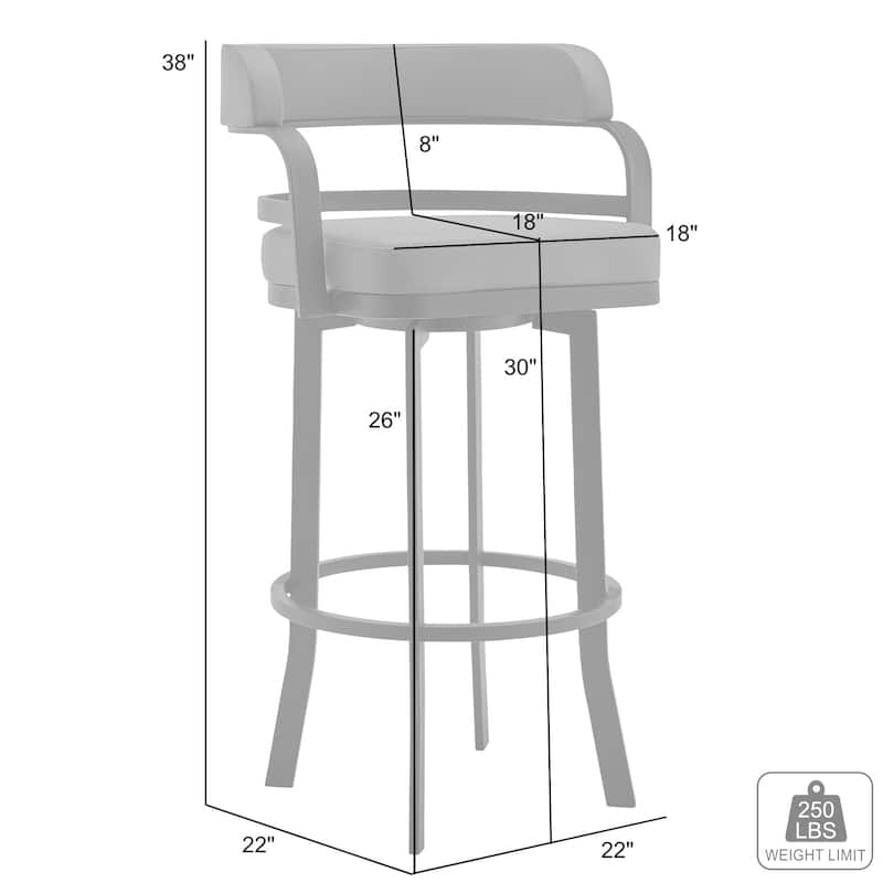 Prinz Swivel Bar or Counter Stool in Faux Leather and Metal