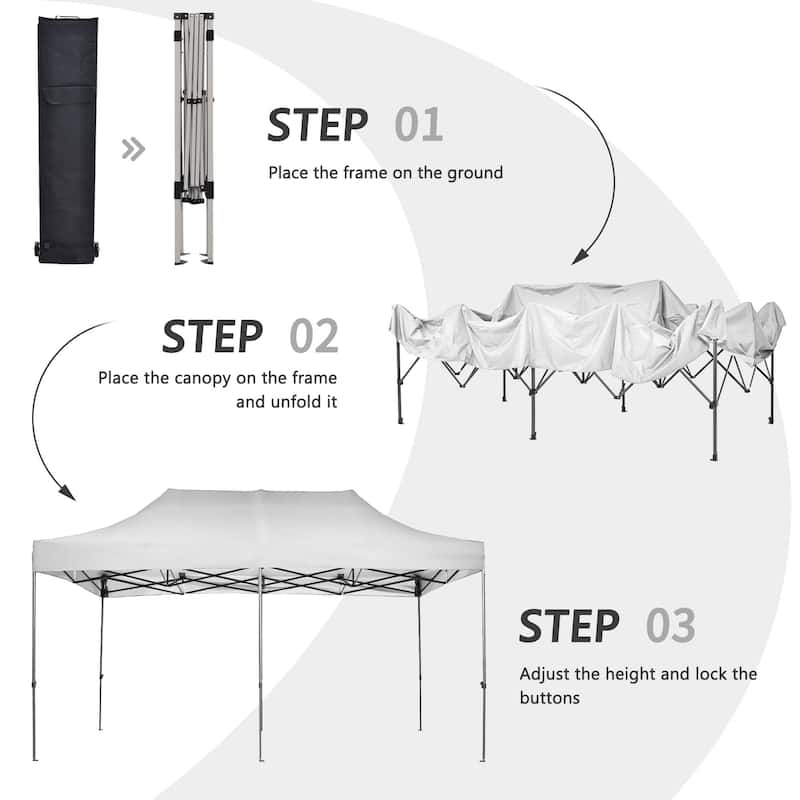 Ainfox 10x20Ft Pop up Canopy Tent Party Heavy Duty Instant Gazebo with 4 Removable Sidewalls