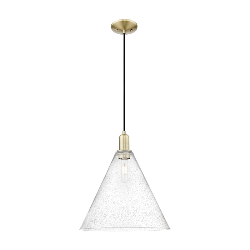 Innovations Lighting Endless Possibilities Arcadia - Berkshire Glass - 1 Light 16" Cord Hung Mini Pendant - Antique Brass/Seedy