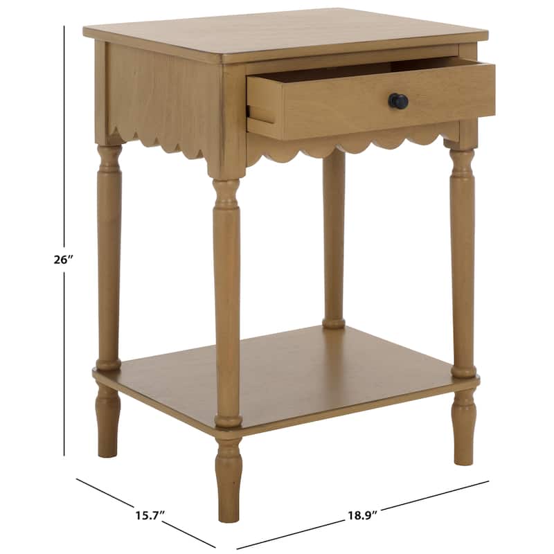 SAFAVIEH Haven Farmhouse 1-Drawer Accent Table - 19"W x 16"D x 26"H